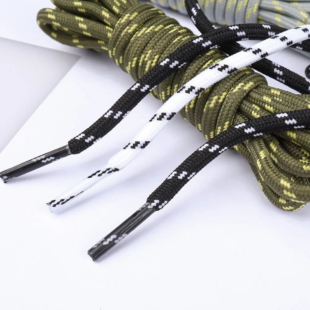 1 Pair Round Shoelaces Flower Dots Solid Laces Polyester Shoelaces Matching Sports Shoes Tooling Martin Boots Hiking Shoe Laces 251029