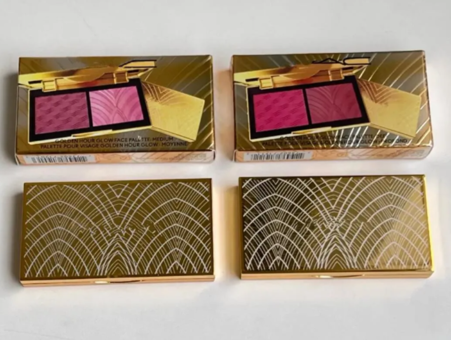 Face Blush Bronzers Highlighters GOLDEN HOUR GLOW FACE PALETTE 2 Colors MEDIUM DEEP 2*2g High Gloss Blush Cosmetics