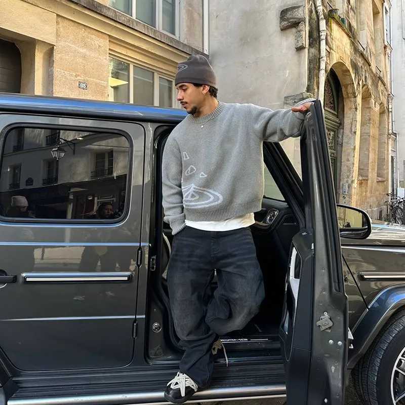 2025 Sweater Planet Universe Star Knitted Hoodie for Youth Y2K Clothes Traf Womens Top Black Warm Top Mens Loose Comfortable C J251029