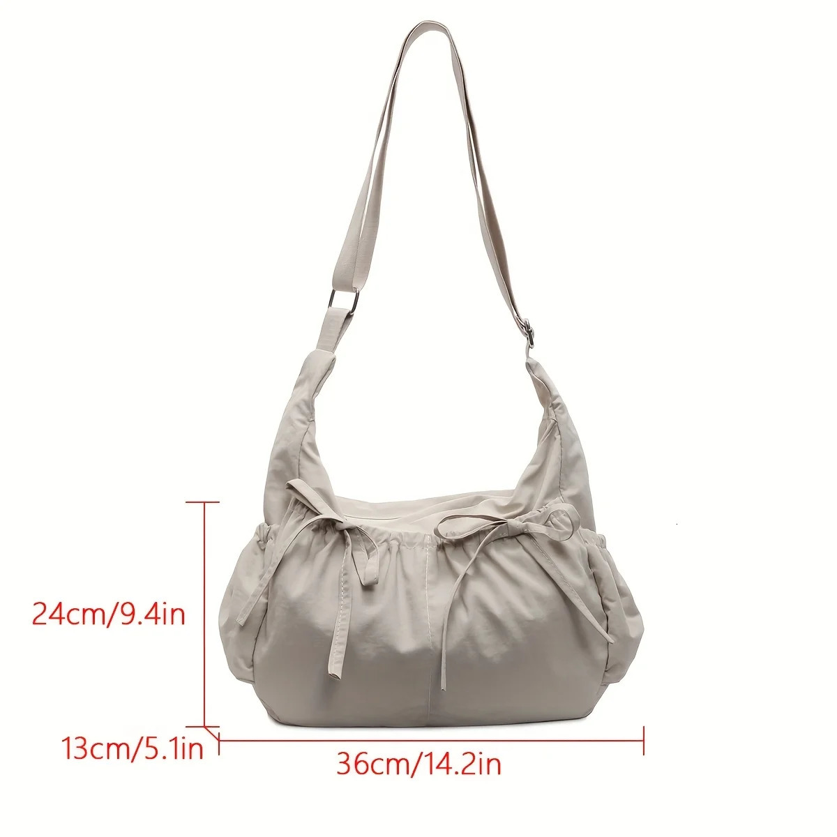 Large Capacity Womens Shoulder Bags Lightweight Nylon Pleated Crossbody Bag Multiple Pockets Hobo Bag For Women Commuting 251029