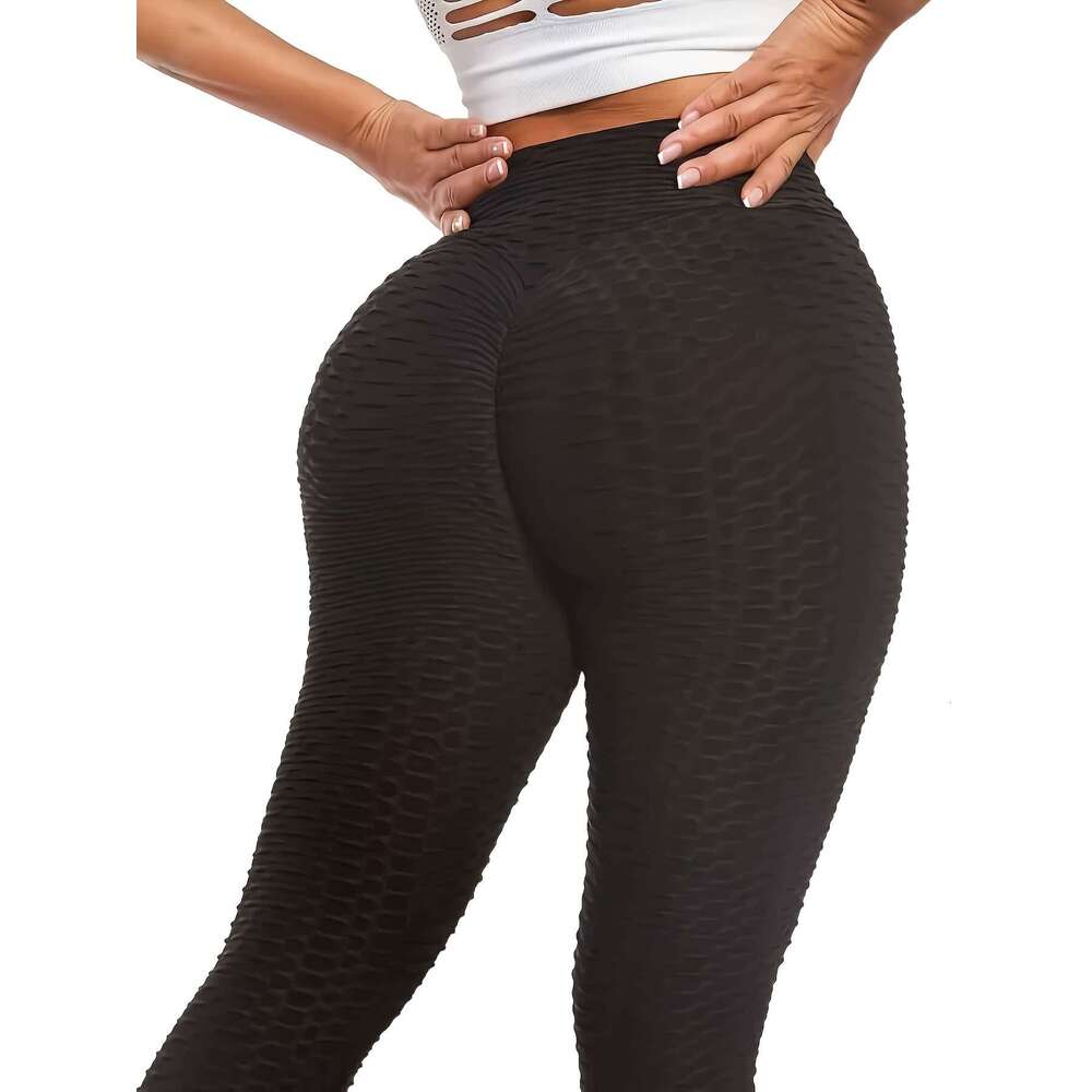 5pcs High Waist Honeycomb Sports Running Leggings, Women's Fiess Yoga Tight Pants Activewear