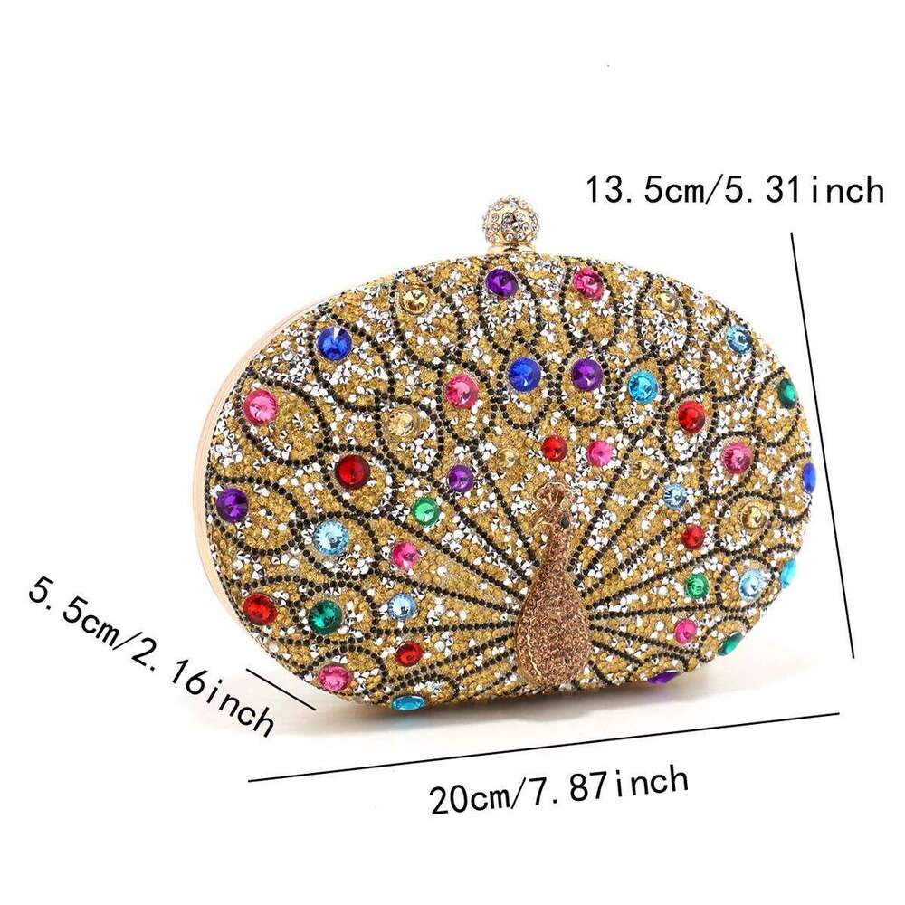 Designer Bags Circular Design Women Evening Bags Rhinestones Party Wedding Bridal Clutch Bag Dias Metal Pea Animal Small Handbags With Luxury Bag