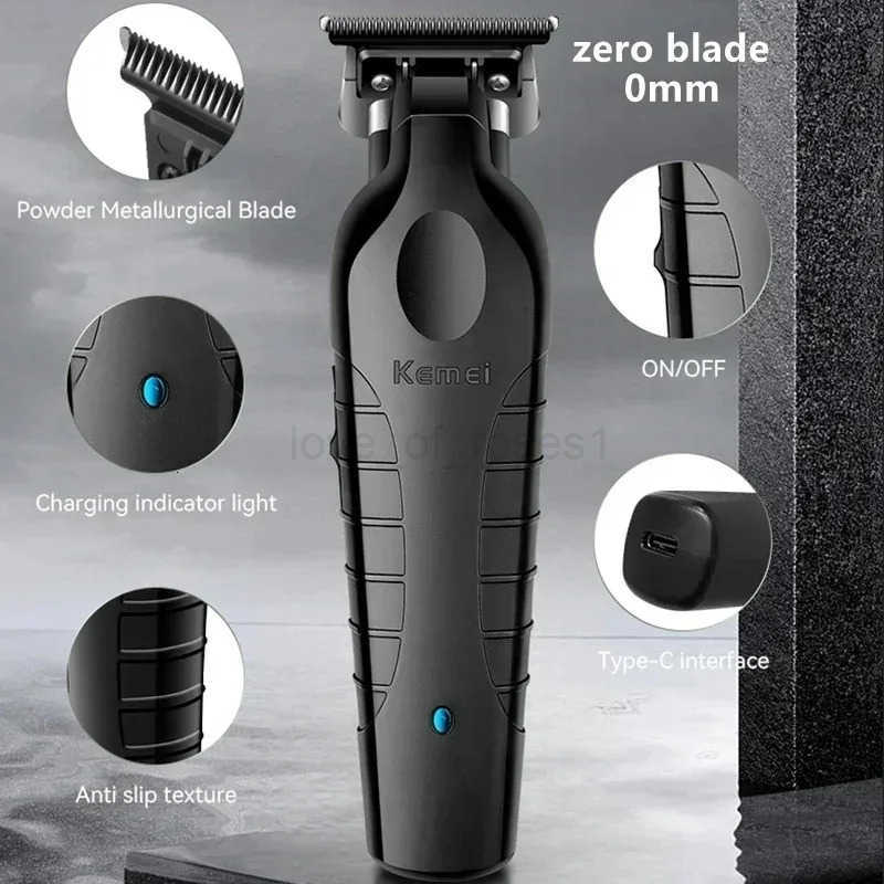 Kemei Hair Trimmers Professional Hair Trimmers 0mm Barber Haircut Machine Electric Clippers Rechargeable Trimmer for Men KM2299 Z251029