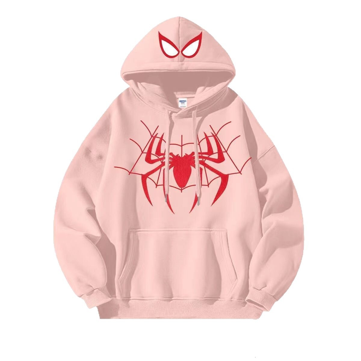 American retro designer velvet Spider Man hoodie for male and female students, loose and fashionable new jacket for autumn and winter