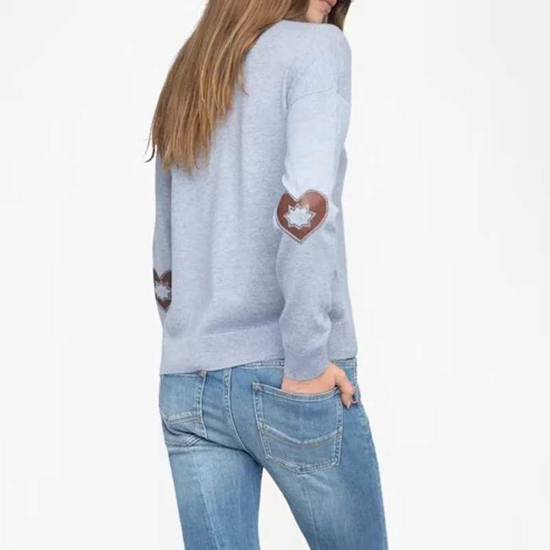 Female Crew Neck Sweater Brown Thin Cashmere Pullover Women Star Patch Sweaters Casual Winter Light Blue Jumper Lady Beige Tops J251029