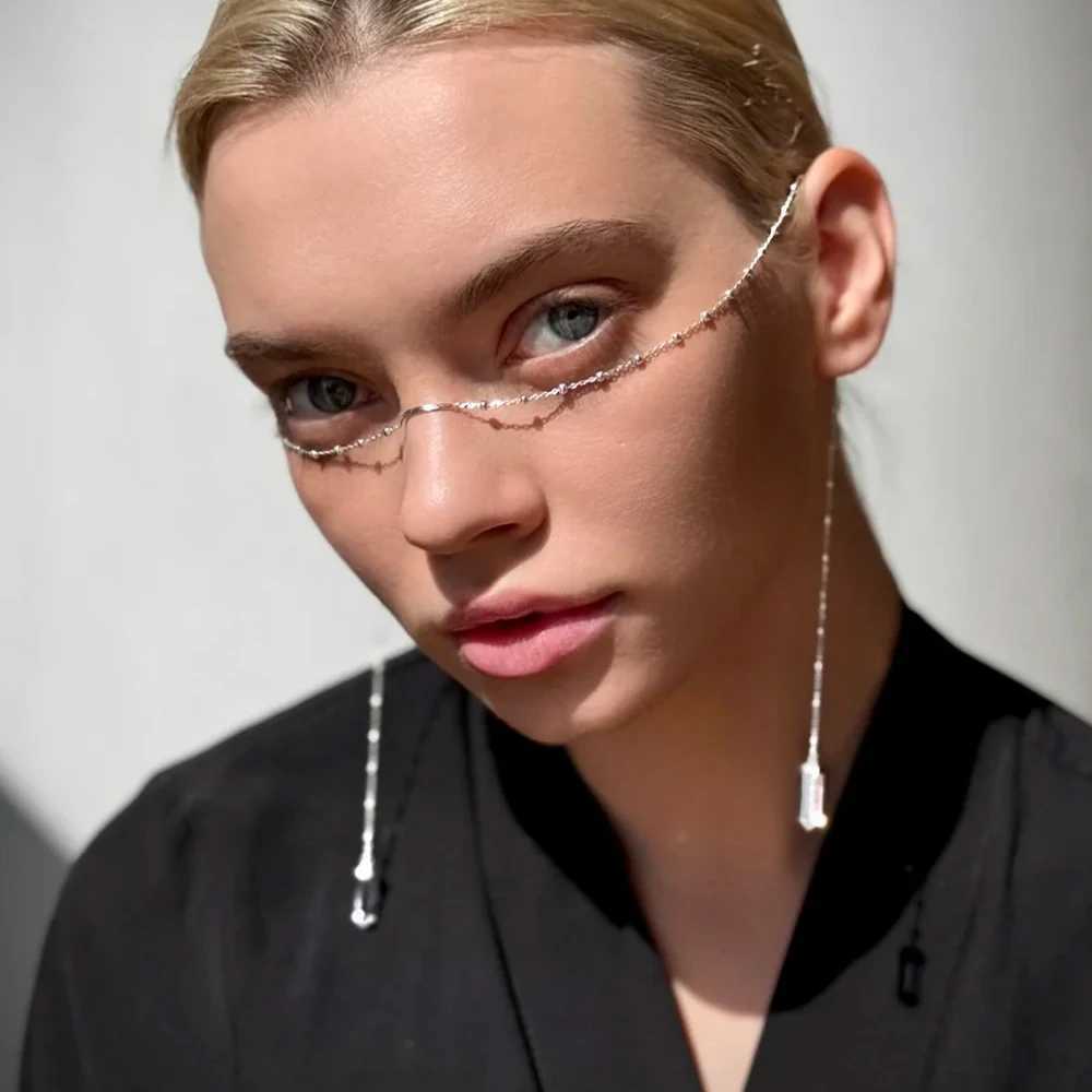 Ethnic White Feather Face Chain Tassel Woman Costume Accessories Handmade Simple Belly Dance Bead Mask Chain Masquerade JewelryW251029