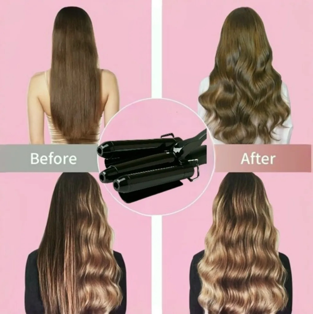 Professional Hair Tools Curling Iron Ceramic Triple Barrel Hair Curler Irons Hair Waver Styling Tools Hair Curlers for Beauty 251029
