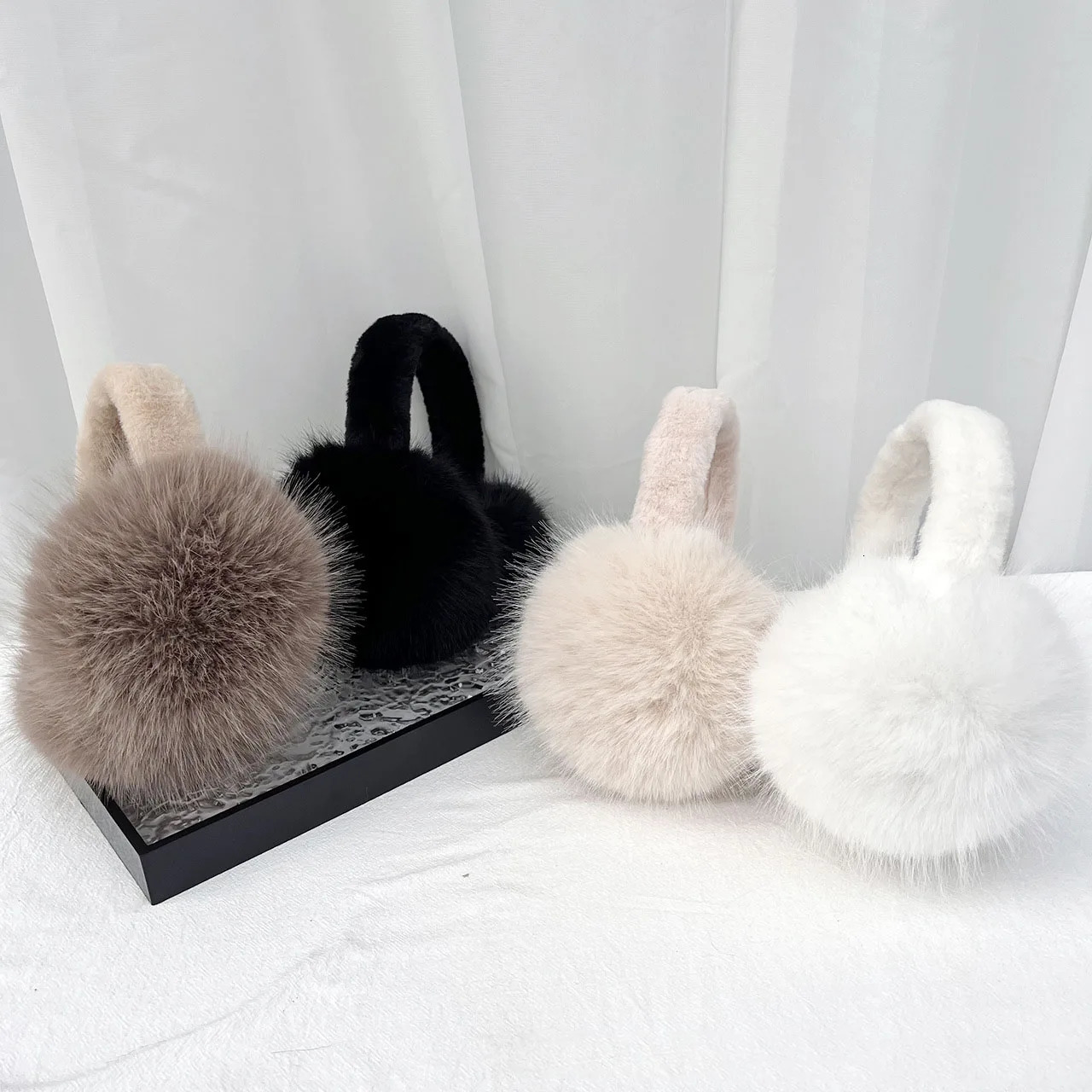 Cute Plush Fur Headphones Women Winter Warm Earmuffs Soft Cashmere Solid Fur Earplugs Fashion Unisex Ear Cover Outdoor Supplies 251029