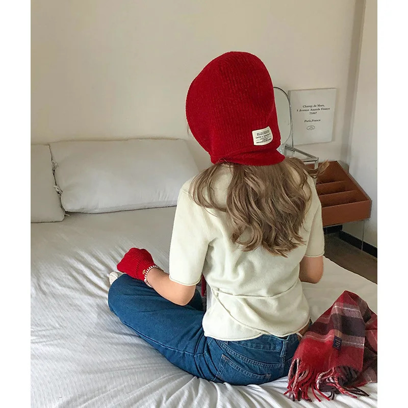 Wool Blend Knitted Beanies Cap For MenWomen Balaclava Winter Warm Unisex Hooded Hat Neck Collar Scarf Cap Ski Beanie Cold Hats 251029