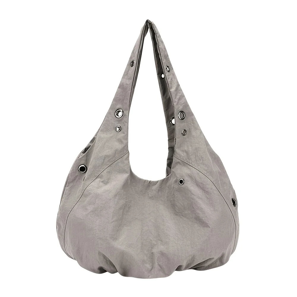 1pc WomenS Lightweight Casual Shoulder Bag Large Capacity Solid Color Options WhiteBlueGreyBlack for Commuting 251029