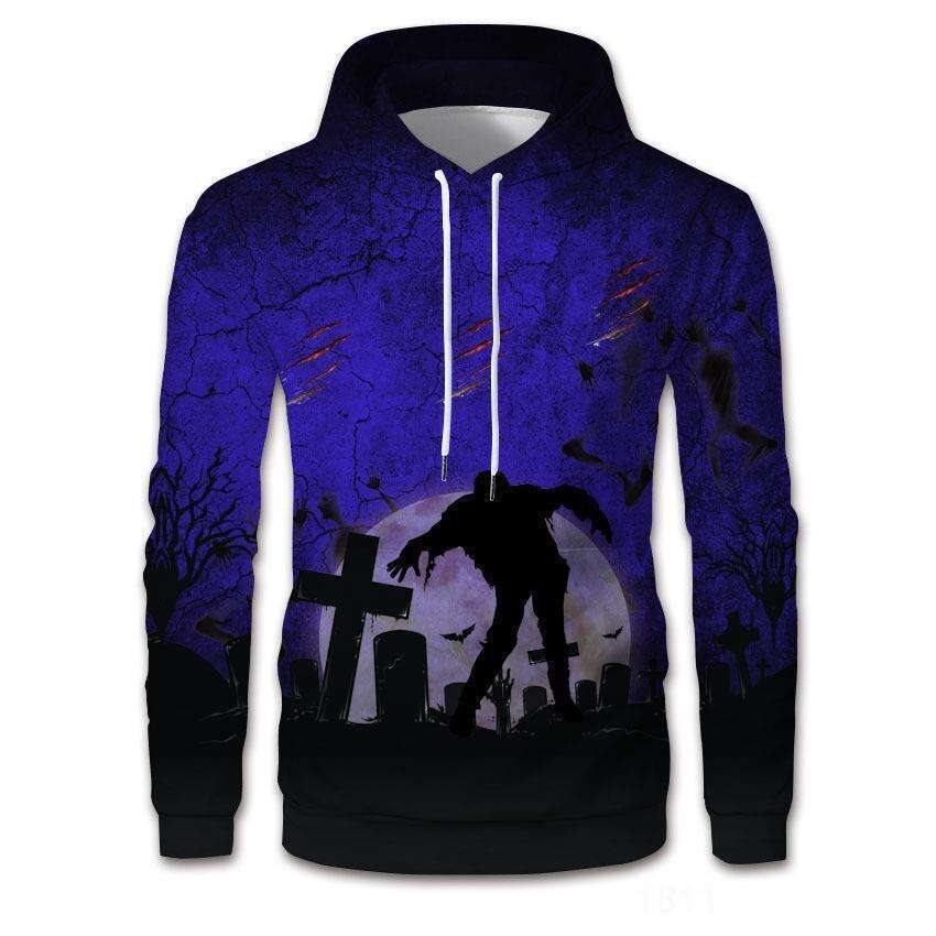 Men Hoodie Designer Hip Hop Gothic Skull Cartoon Pattern Print Black Ultra David Coat Men's Women's Gothic Pullover Clothing