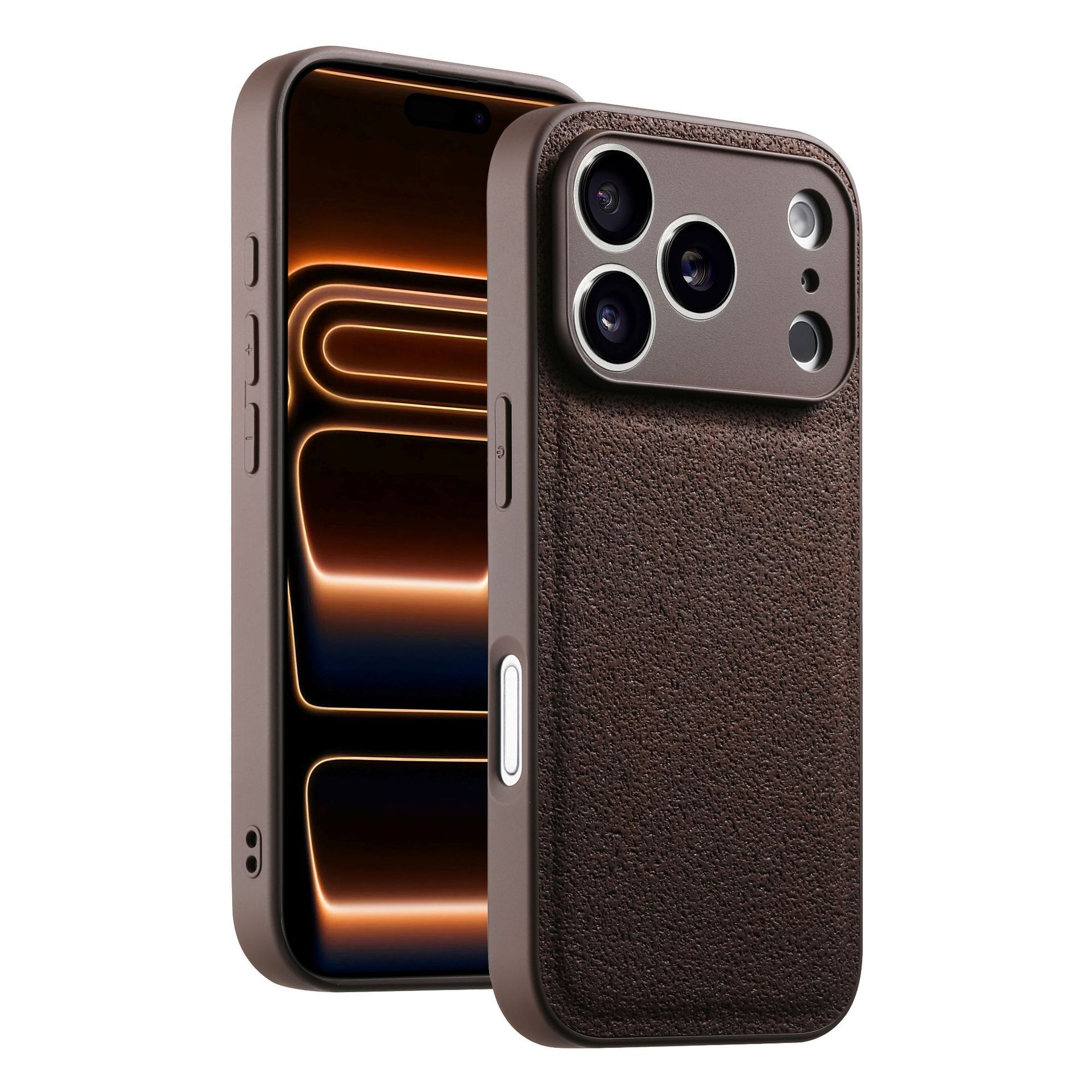 The new lunar pit pattern is suitable for Apple leather phone cases, iPhone Pro Max leather texture shock resistant trendy designer phone cases