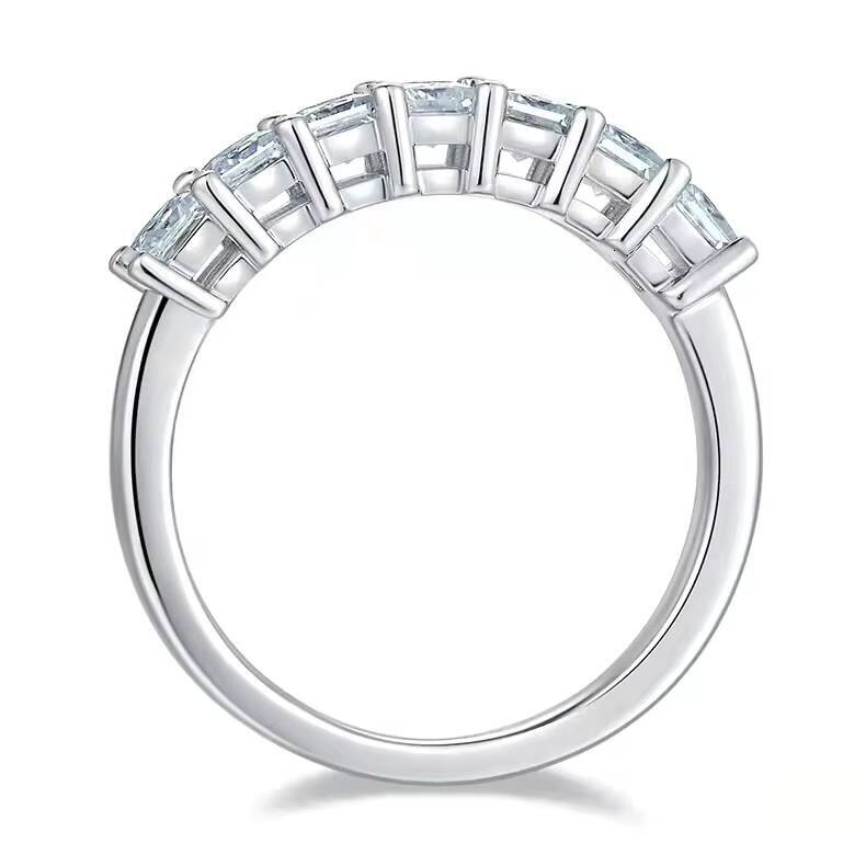 Popular Mossanite Jewelry Women Ring Princess Cut 3mm X 7pcs Total21ct Vvs1 925 Sterling Silver Diamond Wedding Moissanite Ring
