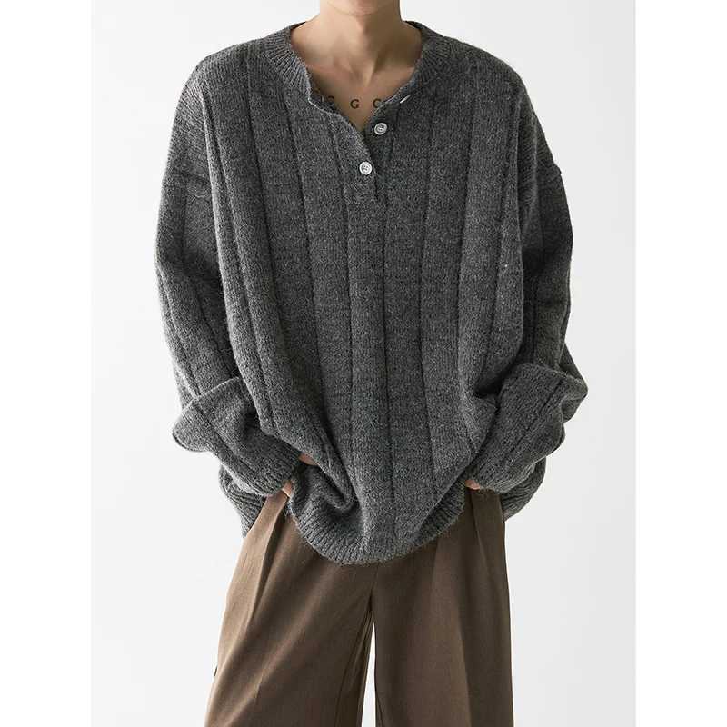 Fashion Vertical Stripe Loose Knitted Cardigan with Relaxed Vibe Textured Individuality Unisex Sweater J251029