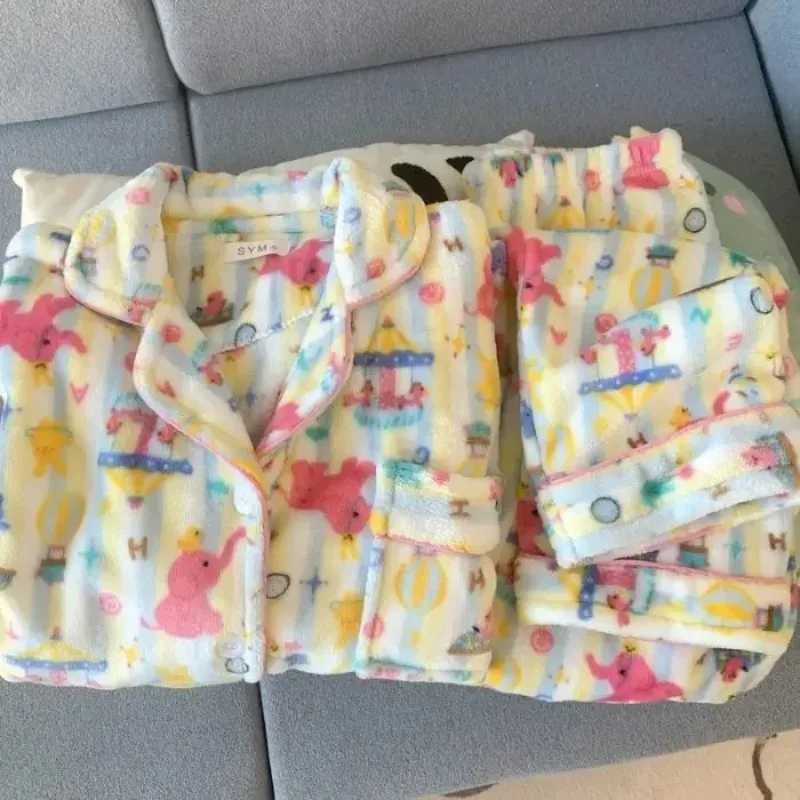 Plus Size Fluffy Winter Pajamas Womens Home Clothes Set Thickened Warmth Sleepwear with Running Dogs Design Cozy Indoor SuitT251029