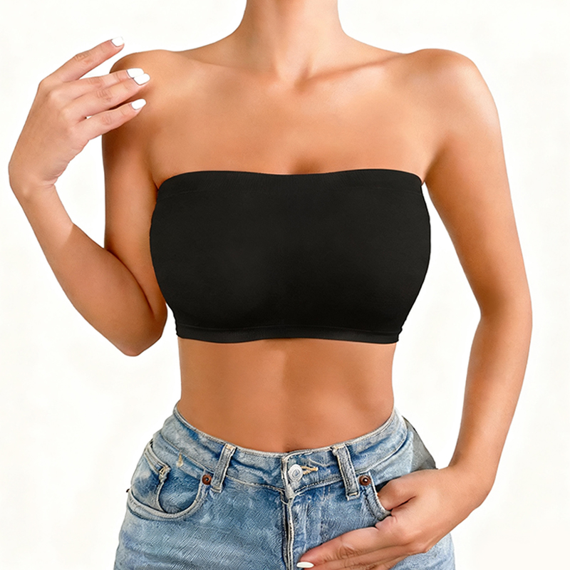 Bras Women's Seamless Bandeau Bra, Strapless Wireless Comfort Tube Top, Stretchable Daily Wear Essential for Women's Casual & Party Outfits