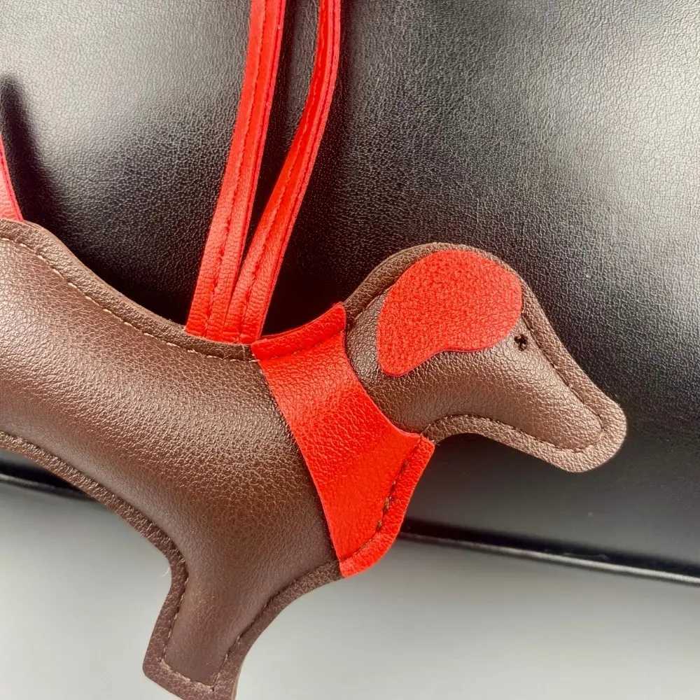 Adorable ScarfStyle Puppy Bag Charm PU Leather Dog Pendant for Purses BackpacksW251029