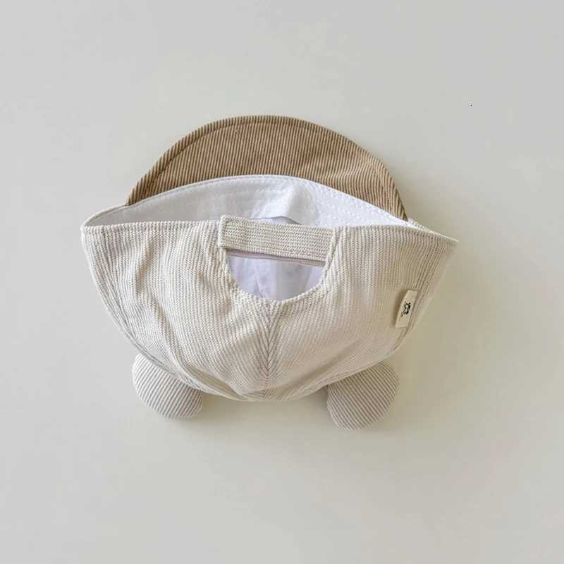 Cute Bear Baby Sunscreen Duck Tongue Hat Cartoon Kids Soft Brim Visors Autumn Corduroy 25year Boy Girl Toddler Baseball Cap 251028