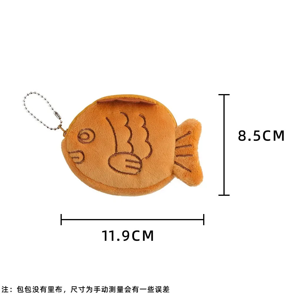 Cartoon Snapper Plush Coin Purse Cute Coin Pouch Cute Purse Bag Pendant Fun Earphone Data Cable Storage Bag 251029