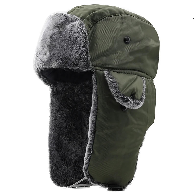 Unisex Men Women Russian Hat Trapper Bomber Warm Trooper Ear Flaps Winter Ski Hat Solid Fluffy Faux Fur Cap Headwear Bonnet 251029