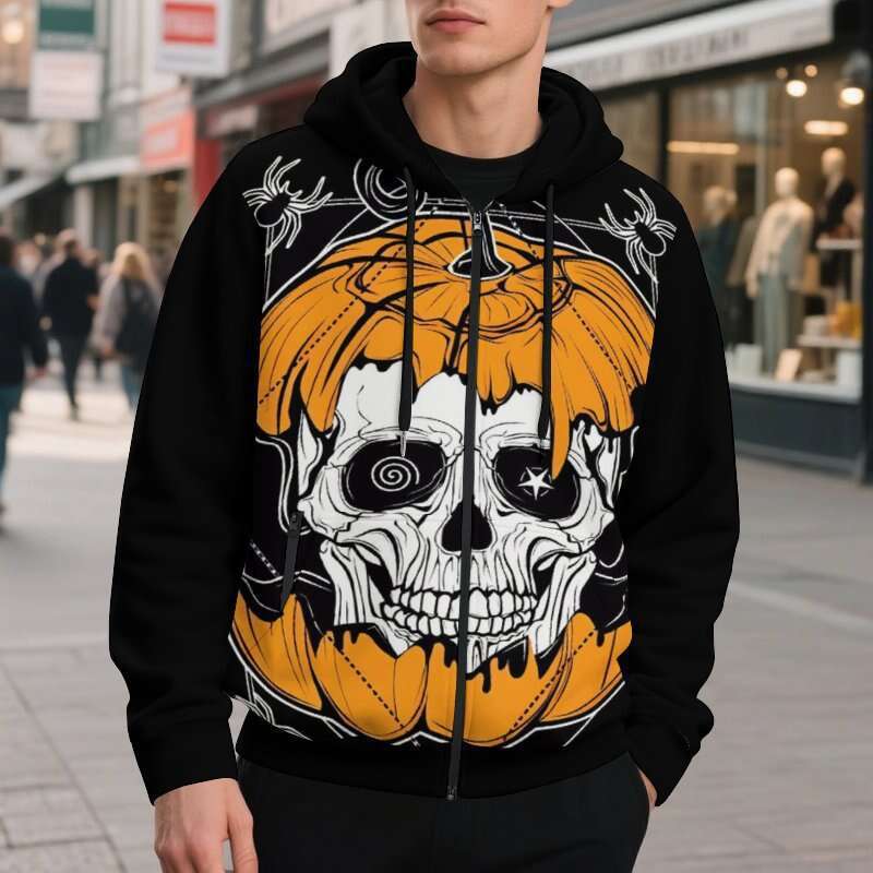 Designer Men's Hoodie Y2K Hip Hop Gothic Skull Cartoon Pattern Print Black Ultra David Coat Men's Women's Gothic Pullover Clothing S-3X