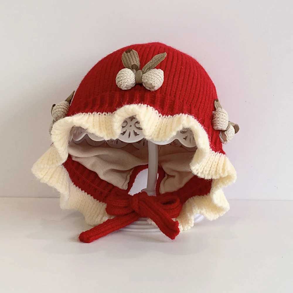 Bowknot Princess Hat Winter Baby Caps Thickened Warm Girls Earmuffs Lace Wool Hats Soft Comfortable Beanies For Kids 324 Month251028