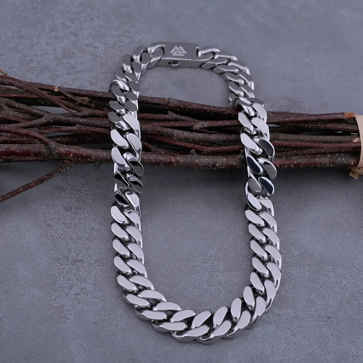 Europe and the United States hiphop style stainless steel Cuban buckle necklace fashion retro minimalist punk mens necklace 251029