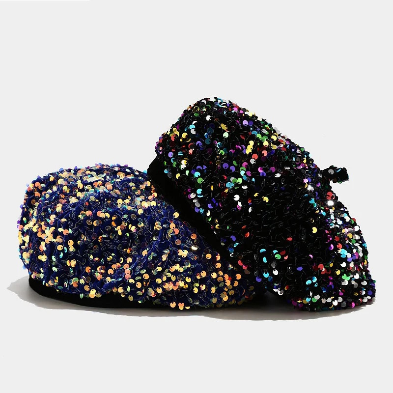 Ladies Sequin Vintage Beret Fashion Women French Round Caps Europe America Elegant Octagonal Cap Personality Painter Hat 251029