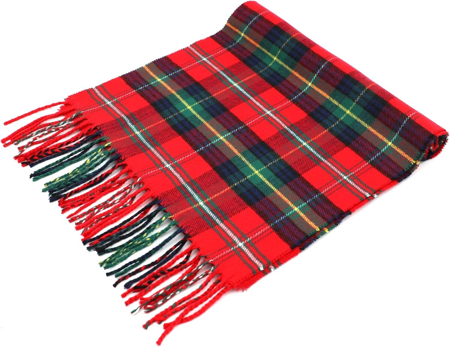 Custom Scottish Tartan Plaid Scarf Warm Cashmere Feel Winter Scarf Scarves for Holiday Christmas Daily Wear