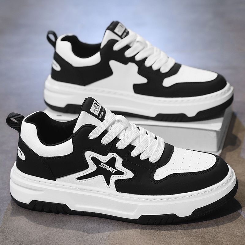 Free Shipping 2025 New Casual Shoes Men design Pu Leather Skateboard Shoes Sneakers with box