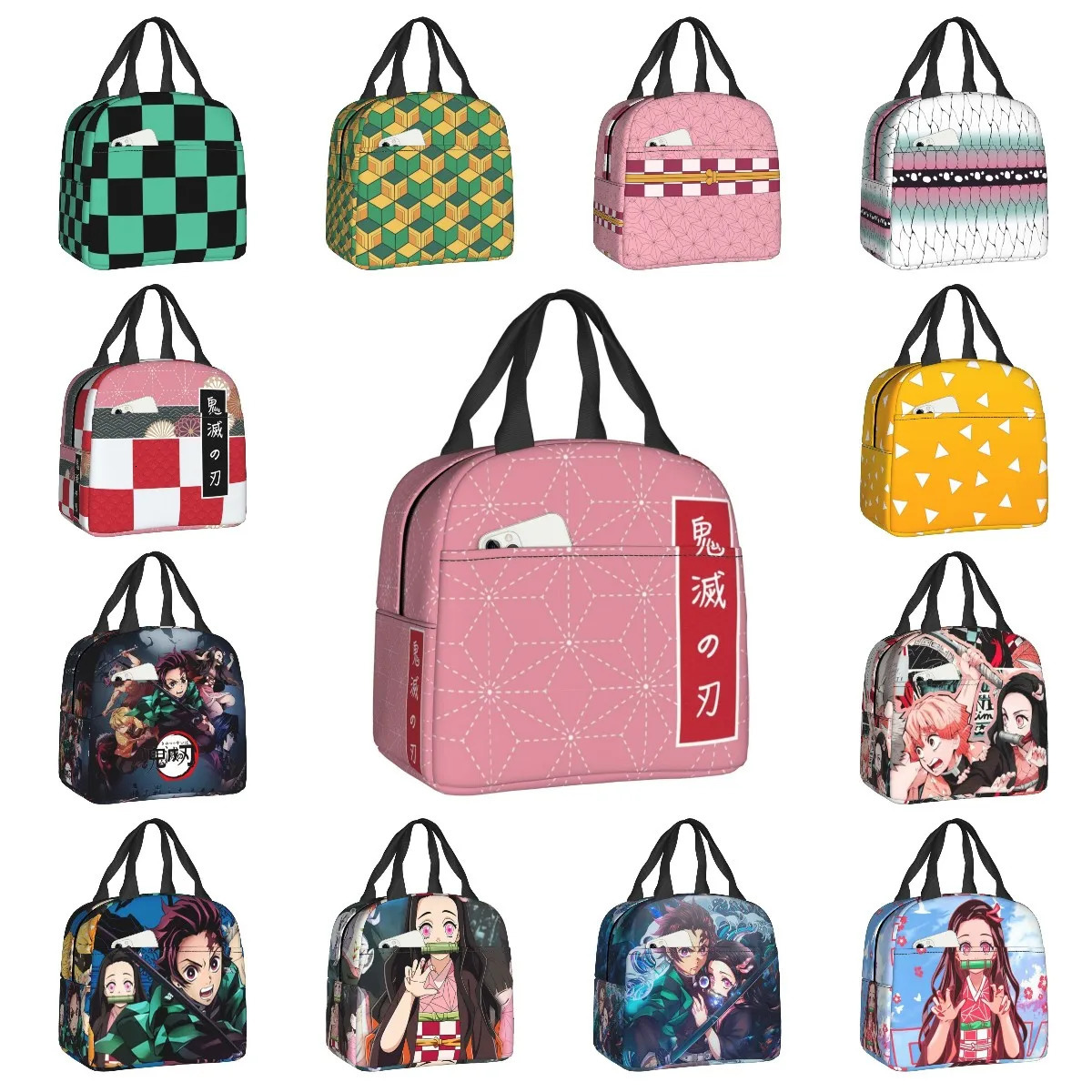 Kimetsu No Yaiba Anime Thermal Insulated Lunch Bag Women Demon Slayer Nezuko Lunch Container for Outdoor Picnic Storage Food Box 251029