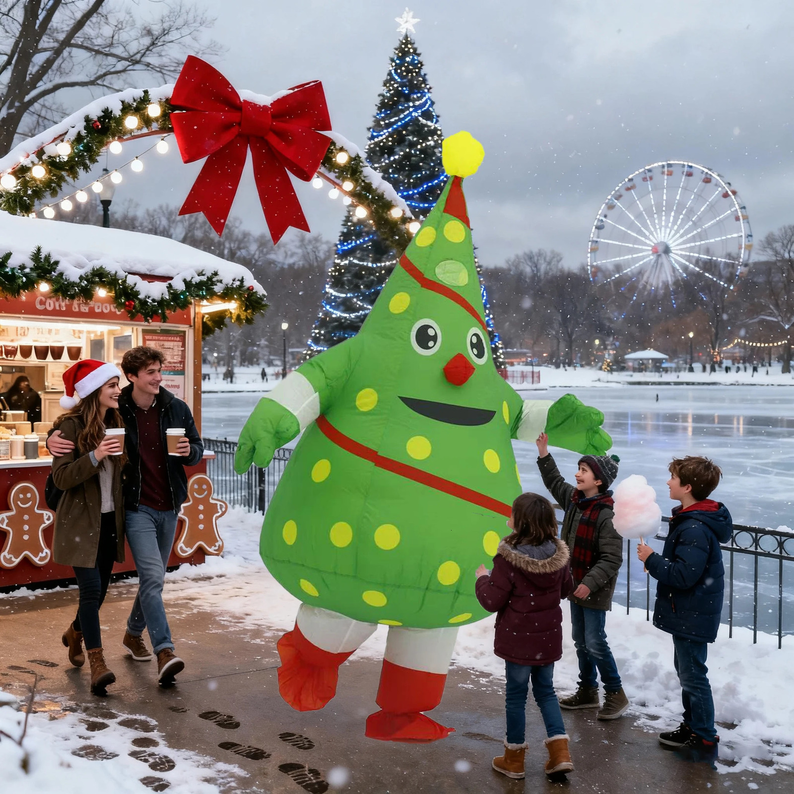 Christmas Tree Inflatable Costume Adult Character Cosplay Halloween Party Event Mascot Set 251028