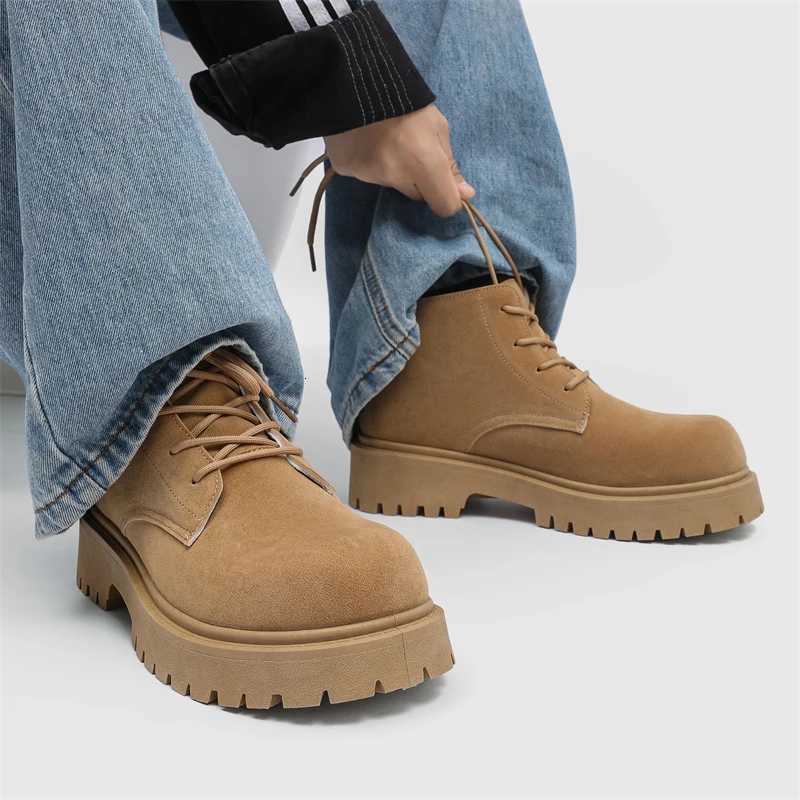 New High Top Retro Low Top Workwear Shoes Autumn Lace Up Mens Boots Casual Shoes Lace Up Mens Shoe Frosted Wearresistant Sole Z251029