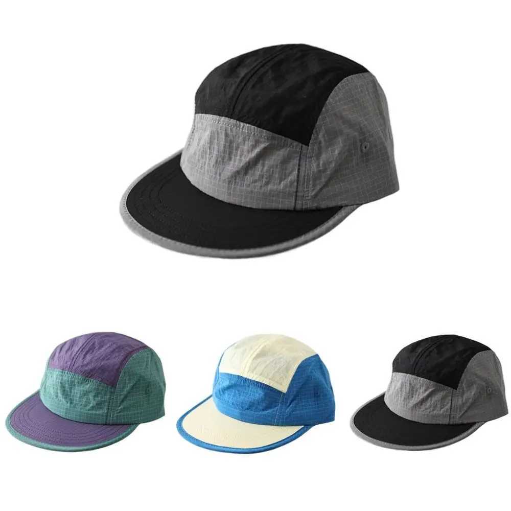 Waterproof Japanese Style Splicing Baseball Cap 5Panel Adjustable Snapback Hats Thin Quickdrying Sunshade Cap UnisexW251029