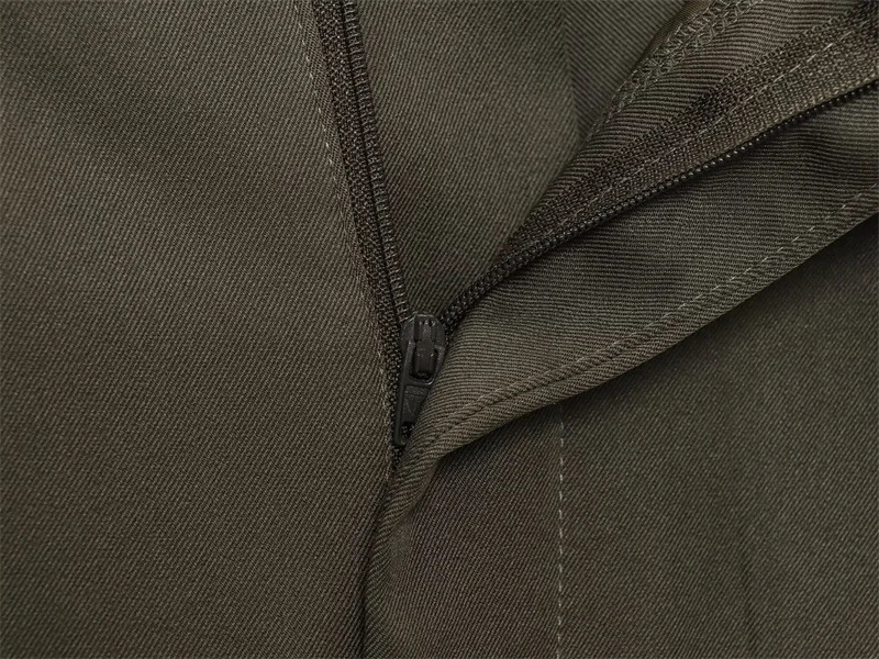 Womens Long Pants Autumn Arrivals Military Green Pleated Loose WideLeg Casual Fashion Stylish and Versatile 251029