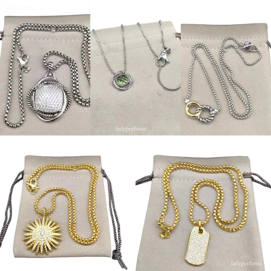 Designer For Women Luxury Necklaces Color Davidlys Yurmanly Rope Jewlery Iced Out Entwined Loops Design Personalized Sunflower Round Zircon 50Cm Length Fbf