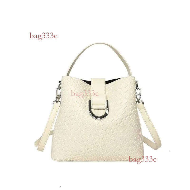 Lanjia- Design Handbag Fashionable Women Chain Strap Shoulder Elegant Vintage Zipper Crossbody Large Woven Capacity Bucket Bag 97442