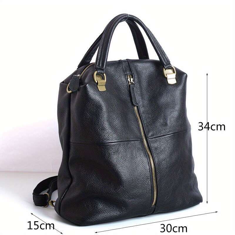 Genuine Women Minimalist Design With Golden Hardware, Spacious Zippered Compartments, Adjustable Shoulder Straps Professional