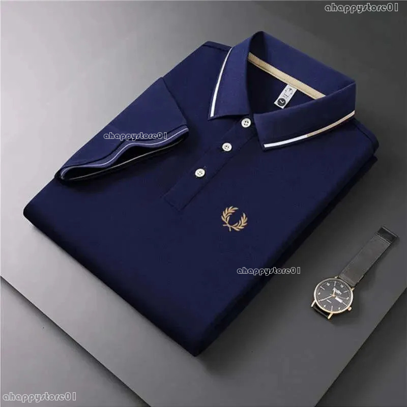 Fredy Perry Polo Shirt Luxury Pure Cotton Shirt Men's Polos High Quality Embroidered Polo Shirt Summer T-Shirt Fashion Top Trend Casual Business b04