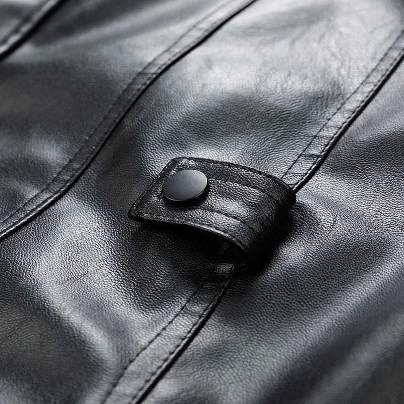 New Fashion Motorcycle Leather Jacket Casual Streetwear Multi Pocket Trend Outwear Men Bomber Pilot Retro Loose Pu Short CoatT251029