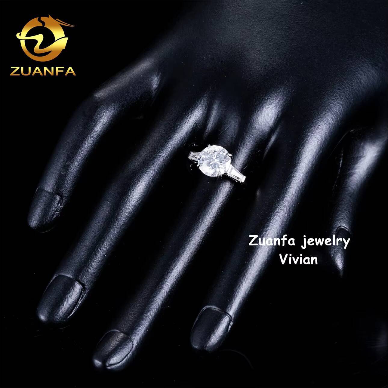 Fine Jewelry Buss Down VVS Moissanite VVS Moissanite Diamond Women Moissanite Luxury Sterling Silver 925 Wedding Rings