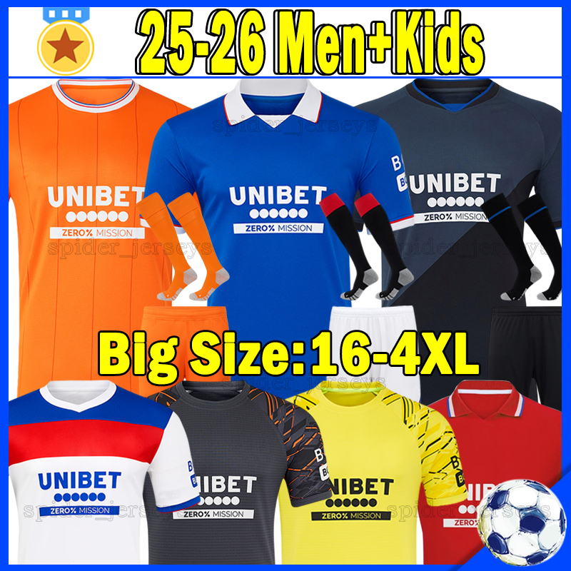 XXXL 4XL 2025 2026 RanGErsS Soccer Jerseys The Gers GASSAMA CURTIS MIOVSKI 25 26 TAVERNIER DANILO The Light Blues Football Shirts goalkeeper BUTLAND Men Kids Kits