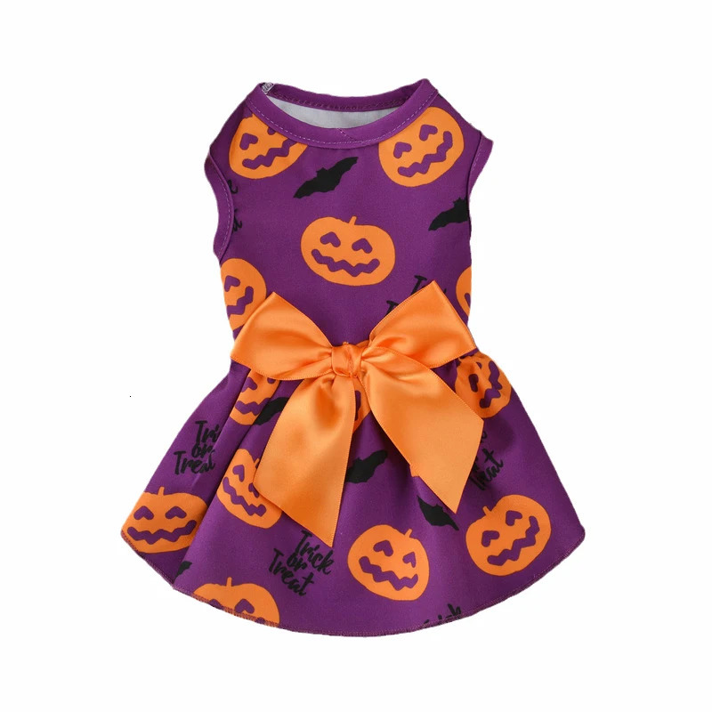 6 Colors Print Pet Cat Clothes Skirt with Bow Halloween Christmas Kitten Dress Costume for Cats Puppy Clothing ropa para gatos 251029