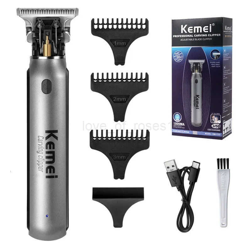 Kemei Mini Hair Clippers Mens Beard Trimmer Zero Gapped TBlade Hair Cutting Machine Cordless Professional Clippers KM1757 Z251029