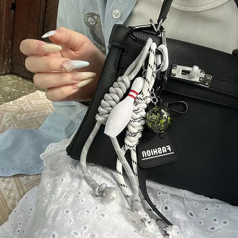 Sports Series Key chain Multielement Backpack pendant Hand woven rope shoulder bag decoration 251013