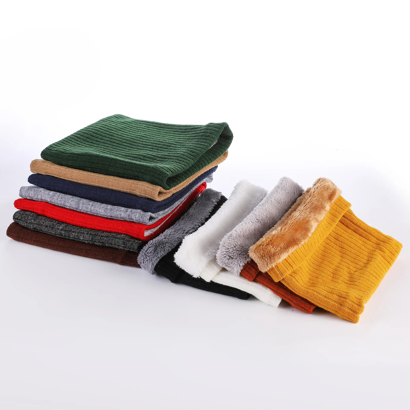 Winter Knitted Plush Thick Neck Scarf Women Men CashmerLike Collar Warm Rings Scarves Outdoor Sport Men Collar Infinity Snood 251021