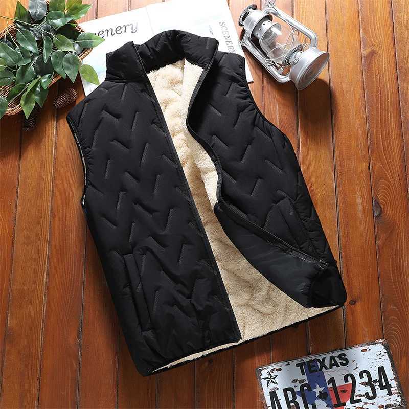 Autumn Winter Fashion Mens Padded Vest Jacket Casual Thick Waistcoat Warm Standing Collar Sleeveless Puffer Jackets Mens Tops W251029