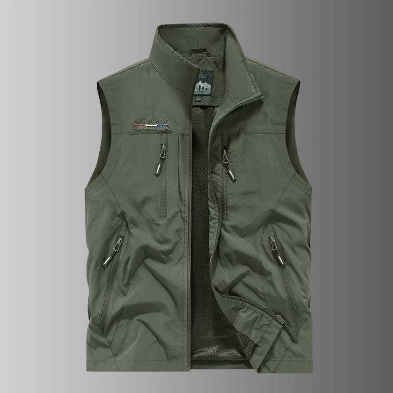 Mens Outdoor Highquality Sports Leisure Windproof Breathable Sleeveless Vest Comfortable Fashionable Thick and Breathable Vest W251029