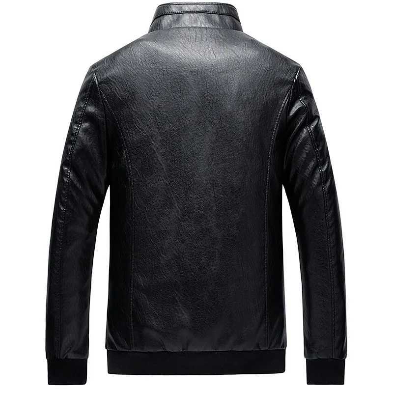 Men Faux Leather Zipper PU Leather Coat Outerwear Zipper Cardigan Loose Moto Biker Autumn 2025 Long Sleeve Solid JacketsT251029