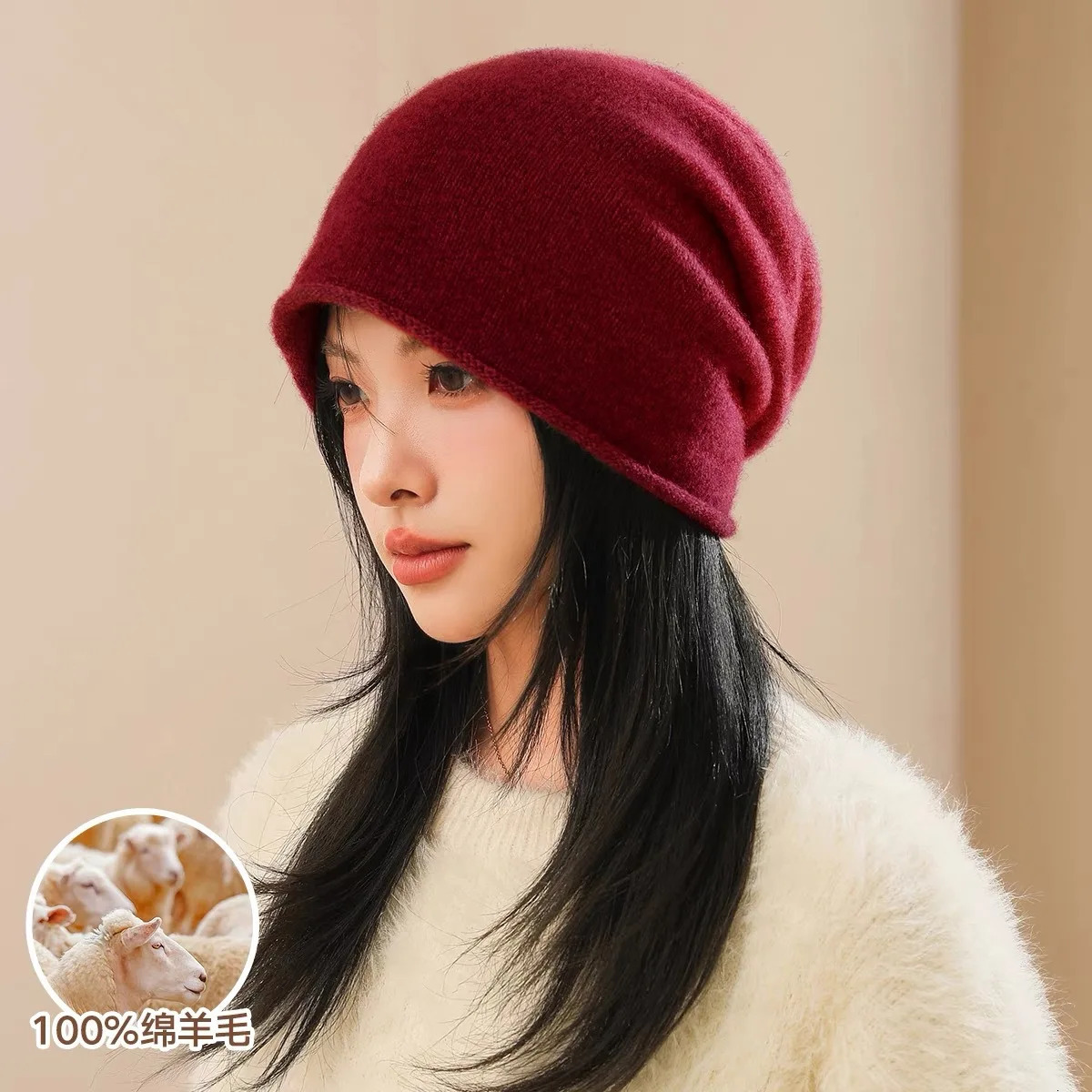 Simple Classic Pure Wool Hat Women Men Autumn WInter Curling Heap Beanie Male Female High Quality Knitted 100 Cold 251013